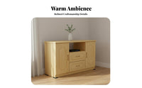 Living Room TV Stand Multifunctional Media Console with Storage Wooden Cabinet Solid Wood Construction Smooth-closing Doors Suitable for Bedroom Entryway Dining Room