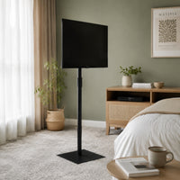 Floor TV Stand with Mount No-Drill TV Stand with VESA Mount Adjustable Height Tilting for Renters, Rental Apartment, Bedroom