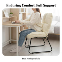 Soft and Comfortable Curved spine Armless Chair Modern aesthetic Vanity Stool Space Saving Indoor Seating Easy Assembly for Students, Home Workers, Young Adults, Dorm Room, Bedroom