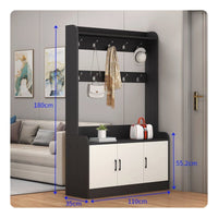 Entryway Coat Rack Shoe Storage Large Capacity Tree with Shoe Storage Versatile Design Entryway Bench with Coat Rack for Rentersway, Foyer
