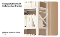 Installationno-installation Foldable Wheeled Shelving Unit No Assembly Required Foldable Metal Rack on casters Multi-Purpose Household Storage Space Saving for Apartment Dwellers, Office Workers, Living Room, Bedroom, Balcony, Kitchen
