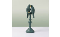 Parrot Sculpture with Pedestal Tropical Parrot Figurine Sculptures Decorative Figurines Textured for Art Lovers, Living Room