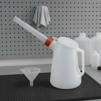 Long Spout Oil Can Leak-Resistant Cap Graduated Oil Dispenser Resistant Graduated Pitcher with Flexible Spout for Mechanics, Auto Repair, Garage