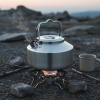 Ultralight Stainless Steel Camping Kettle Lightweight Stainless Steel Camp Kettle Compact Portable Tea Pot Easy to Clean for Campers, Hikers, Travel, Picnic