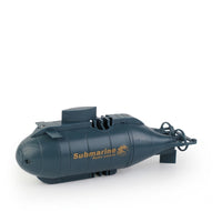 Plastic Mini RC Submarine Dark Blue Wirelessly Operated-Controlled Submarine Toy Battery Powered Diving
