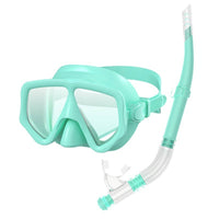 Crystal Clear Semi Dry Snorkel Mask Easy Breathing Adult Swim Mask with Snorkel Wide View Water Sports Gear Tempered Glass for Adults, Snorkeling, Swimming, Diving