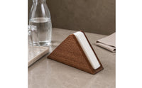 Warm Brown Desktop Tissue Dispenser Rounded Edges Wood Tissue Holder Accessible Slot Wooden Napkin Holder