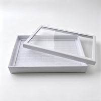 Multi-Slot Band Holder Box with Clear Lid Dust-Proof Band Holder Organizer Box Slim-Profile Jewelry Tray with Clear Lid High-Capacity for Dresser, Countertop