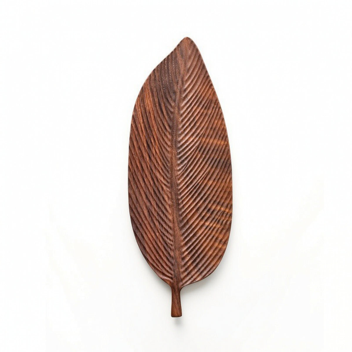 Carved Wooden Tea Tray Decorative Leaf Shaped Tray Natural Wooden Plate Small