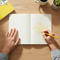 Blank Flip Notebook Thickened Sketchbook for Students and Artists