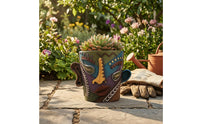 Textured Sculptural Planter Resin Human Sculptural Planter Multicolored House Decoration for Indoor, Garden, Balcony