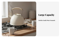 3L Stainless Steel Kettle European Design Whistling Tea Kettle Stovetop Water Boiler Clear Whistle Notification Traditional