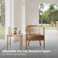 hardwood Wood circular table with 2 Upholstered Chairs Comfortable Seating Cafe Furniture Includes Backrest Commercial Furnishing Sturdy Construction for Restaurant Owners, Apartment Dwellers, Students, Coffee Shop, Lounge Area, Small Spaces, Kitchen