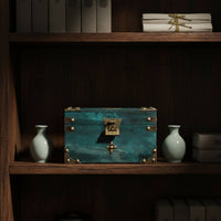 Wooden Jewelry Box Lockable Design Chinese Design Keepsake Box Antique Design Treasure Chest Multifunctional for Home Decor