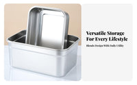 Long-Lasting Stainless Steel Food Box Reusable Stainless Steel Bento Box Refrigerator Safe for Meal Preppers, Home Cooks, Kitchen, School