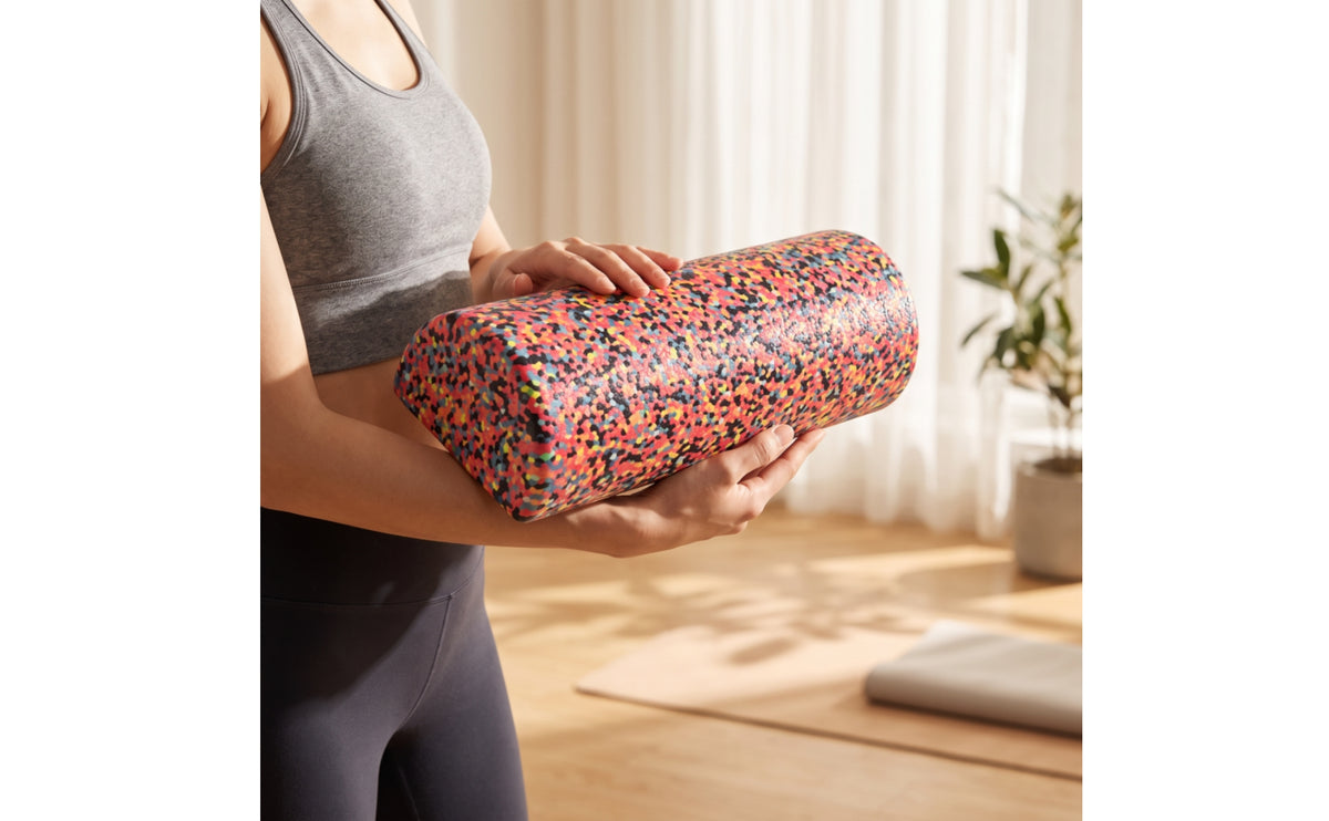 Speckled Half-Round Foam Roller Compact Half-Round Roller Block Padded Cushioned for Floor Exercises, Stretching, Balance Training, Mind-Body Practice