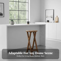 Foldable Padded Round Stool Space-Saving Portable Seat Easy Storage Household Furniture Minimalist Design for Homeowners, Event Hosts, Indoor Use, Kitchen, Dorm Room, Events & Parties