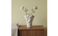 Artistic Design Ivory Ceramic Flower Vase Hydroponic Suitable French Country Aesthetic Vase Handmade Feel House Decoration Gift Boxed for Home Decorators, Living Room, Dining Table, Entryway, Wedding Decor