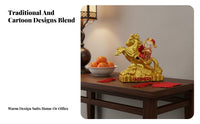 Fine Craftsmanship God of Wealth Horse Statue Wealth Horse Sculpture for Office, Entryway, Shop Counter