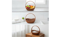 Boat-Shaped Basket with Handle Farmhouse Woven Basket with Handle Open-Top for Kitchen, Dining Table, Weddings