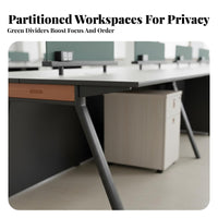 Modular Office Workstation Modern Design Partitioned Office Cubicle Privacy Panels Multi Person Computer Desk for Professionals, Workplace
