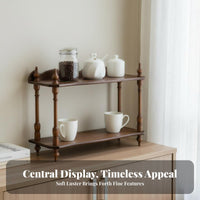 3-Tier Corner Stand Retro Design 3-Step Corner Product Stand Multitier Storage