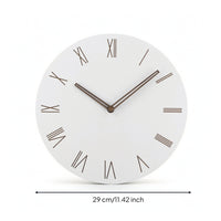 Wooden Wall Clock Non Ticking Roman Numeral Wall Clock Decorative for Office