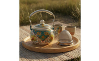 Mongolian Design Enamel Teapot Decorative Vintage Design Water Kettle Vintage Enamelware Pot Resistant Kitchenware
