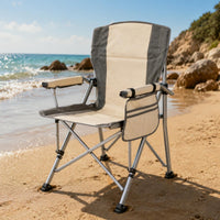 Foldable Camping Chair Padded Armrests Portable Camping Chair High Back for Fishing