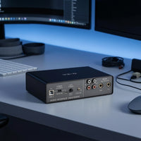 24-bit/192kHz USB Audio Interface Loopback External Audio Interface High Resolution Sound Card Plug and Play for Mobile Recording