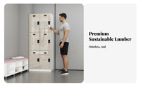Wooden Employee Locker Secure Locking Lockable Storage Cabinet Thickened Solid Board Commercial Locker with Multiple Lock Options Suitable for Employees Stretching Studio Beauty Salon Break Room