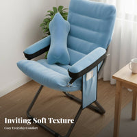 Space Saving Foldable Lazy Chair Thick Padding Single Person Sofa Ergonomic Support Single Person Leisure Sofa Sturdy Frame for Students, Adults, Not on Ice Workers, Dorm Room, Bedroom, Balcony