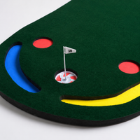 Expert Putting Green Mat, Indoor Outdoor Practice Mat for Home Garden, Flocked Fabric with Cup & Slope Feature