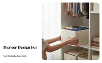Foldable Design Stackable Drawer Organizer Space-Saving Stackable Pull-retractable container Multi-Functional Closet Container Sturdy Frame for Students, Families, Parents, Wardrobe, Bedroom, Dorm Room, Under Bed