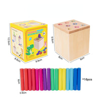 Develops Fine Movement Skills Color and Shape Matching Toy Hand-Eye Coordination Wooden Shape Sorting Box Made from Natural Wood Color Recognition Toy Paint for Toddlers, Preschoolers, Babies
