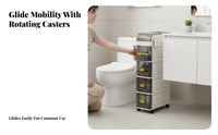 Narrow profile Rolling storage rack Saving Mobile Shelving Drawer & design for home-dwellers