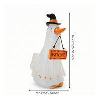 Indoor Ghost Figurine with Witch Hat Playful Ghost with Witch Hat Home Halloween Table Statue Desk for Classroom