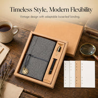 A6 Vintage Loose-Leaf Journal with Kraft Paper and Tie Closure