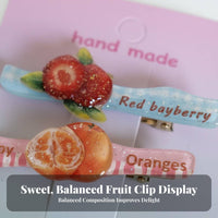 2 Pieces Cartoon Fruit Barrette Versatile Fruit Hair Clip Set Sweet Cute Side Forelock Clip for Girls, Teenagers, Daily Wear, Birthdays, Festivals