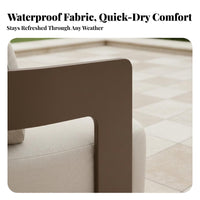 4 Pieces Nordic Design Conversation Sofa Set Modern visually appealing Outdoor Furnishing Weather-Resistant Lounge Group Water for Hotel Managers, residents, Terrace, Garden, Balcony, posterioryard