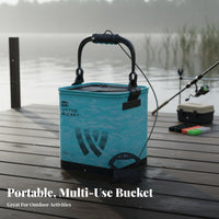 Foldable Fishing Pail Lightweight Foldable Fishing Pail Portable Breathing Container Long-Lasting Portable Water Pail Mesh Lid