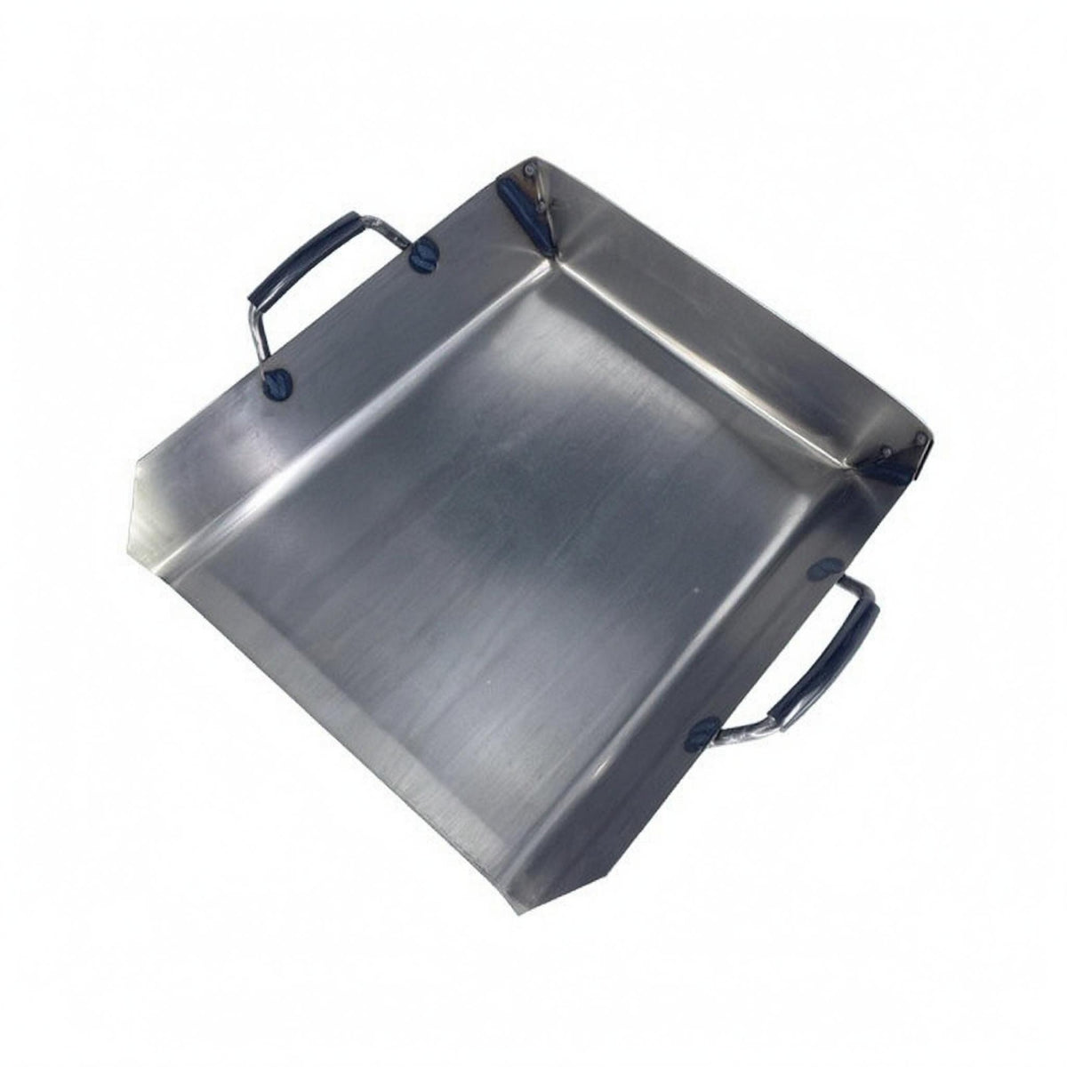 Two Side Handles Heavy-Duty Dustpan Silver-Gray Silver-Gray Finish Steel Dustpan Raised Side Handle Cleaning Tool Wide Rectangular for Mine, Outdoor