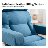 Lumbar Support Armchair with Ottoman Ergonomic Design Lounge Chair High Backrest Indoor Seating Extra-Thick Padding for Readers, Adults, Homeowners, Living Room, Bedroom, Reading Nook, Home Office