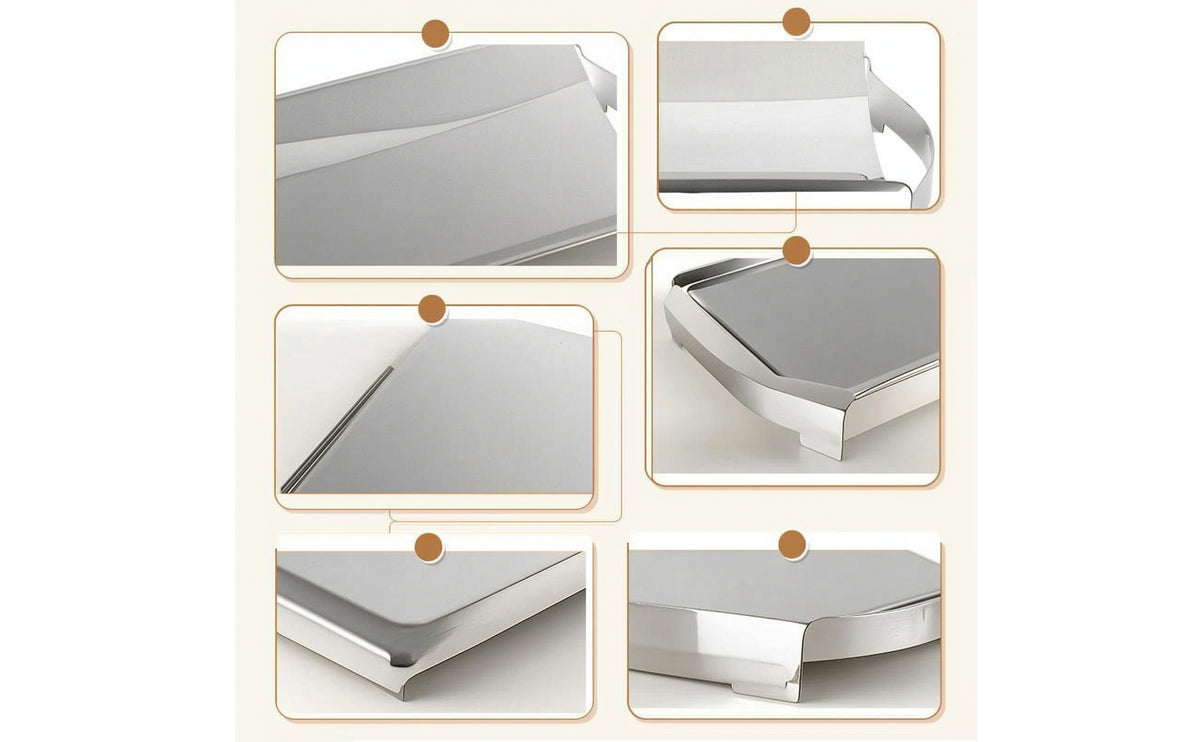 Stainless Steel Tray Minimalist Mirrored Tray Elegant Platter for Reception Area