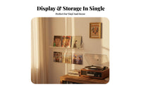 Drillno-Drill Installation Levitateing Album Ledge Transparent Design Narrow Picture Rack Easy to Install Display Shelf Space-Saving for CD Collectors, Music Lovers, Living Room, Bedroom, Hallway, Nursery