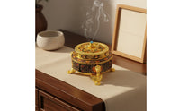 Enameled Aroma Burner Elegant Workmanship Vintage Aroma Holder Metal Aroma Heater Promotes Relaxation Vintage Design Censer