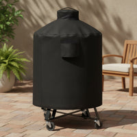 Waterproof Grill Cover with Storage Pouch Weatherproof Round Grill Cover Heavy Duty Weather-Resistant for Backyard Cooks, Patio