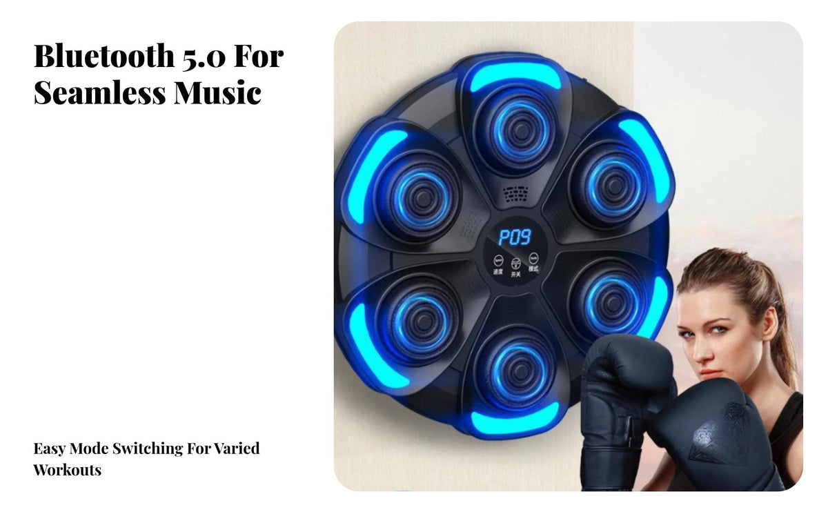 Space-Saving Design Wall-Mounted Electronic Punching Target Real-Time Display Smart Music Boxing Machine Rechargeable Wall Mounted Punching Target Shock-Absorbing for Adults, Families, Beginners, Home Gym