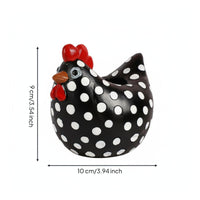 Cute Spotted Cock Statue Quirky Spotted Chicken Figurine Cartoon Design Resin Cock Sculpture Funny for Gift