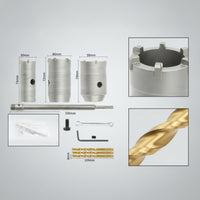 Multi-Size Wall Hole Opener Kit Allall-in-One Hole Saw Kit with Connecting Rod Versatile Tool Heavy-Duty for Electricians